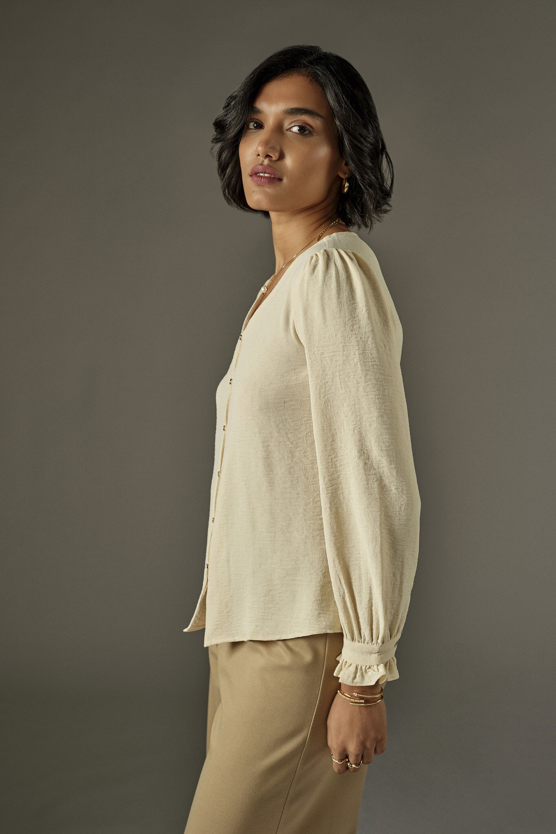 Full Sleeves Top in Cream, Cream, image 4